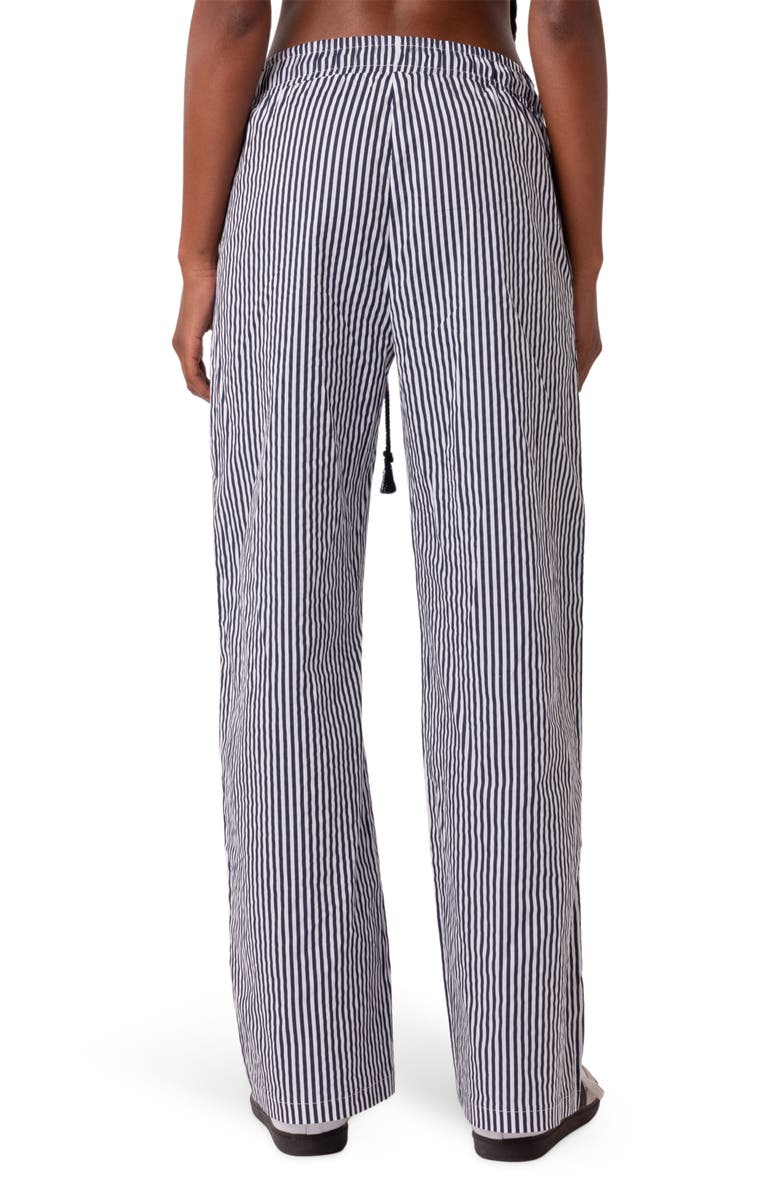 EDIKTED Seaside Stripe Wide Leg Drawstring Pants, Alternate, color, Navy Mix