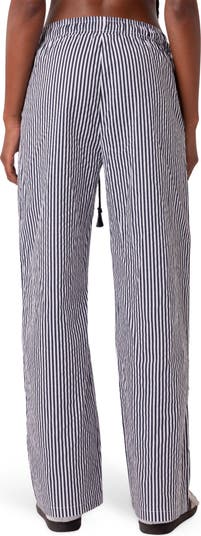 Seaside Stripe Wide Leg Drawstring Pants