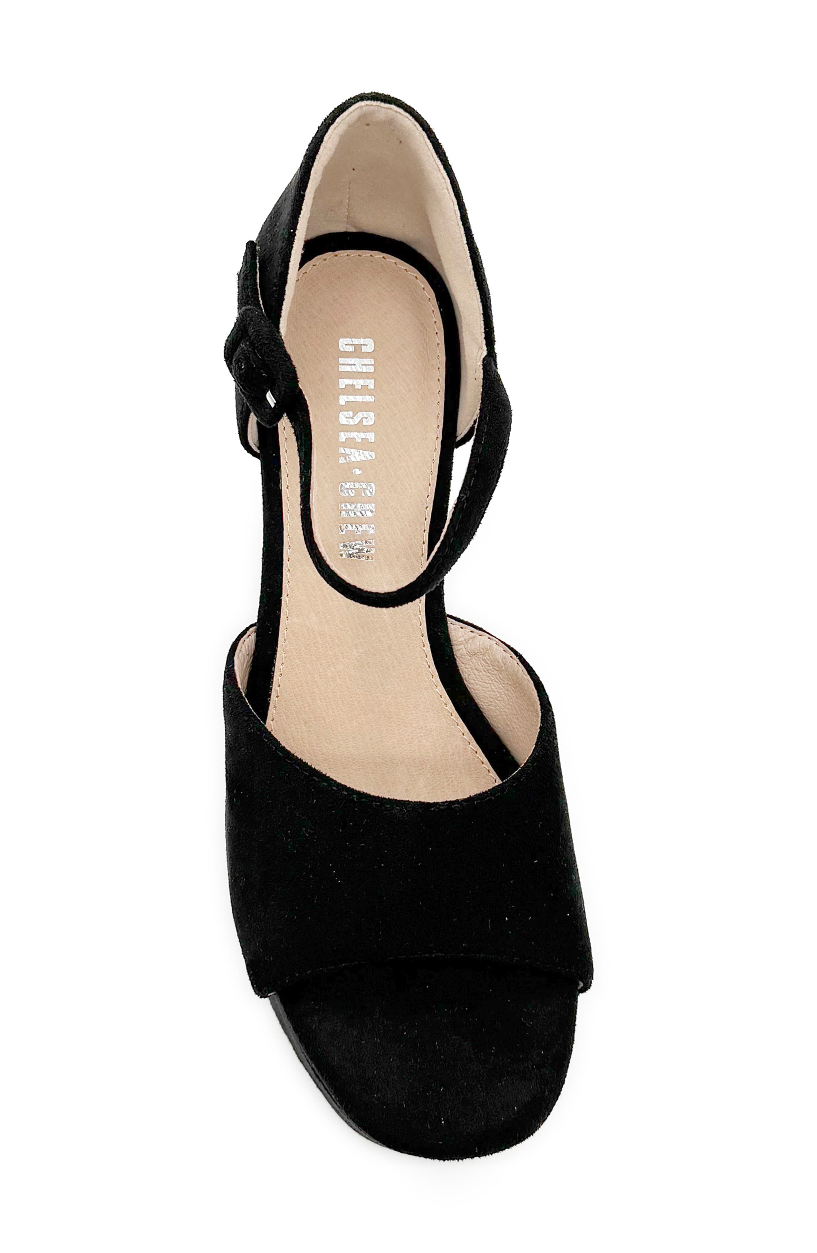 CHELSEA CREW Quill Platform Sandal, Alternate, color, Black Micro