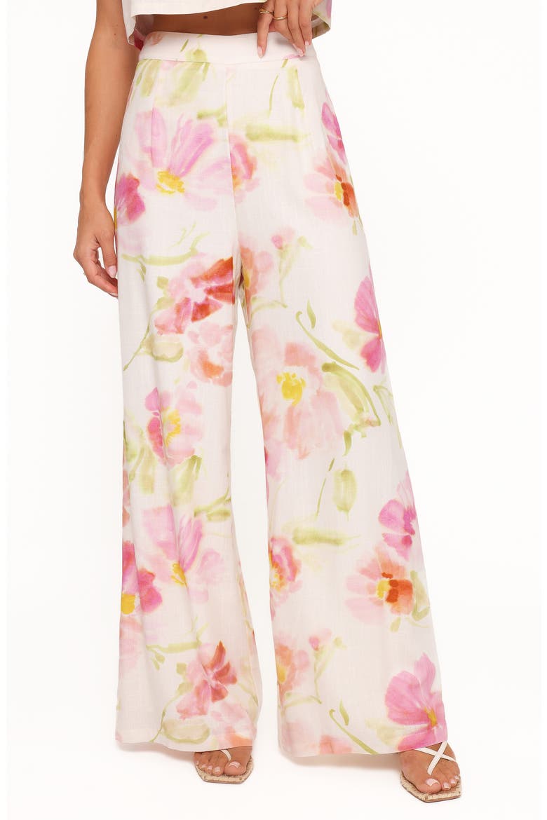 Devlin Floral High Waist Wide Leg Pants, Main, color, PINK GARDEN FLORAL
