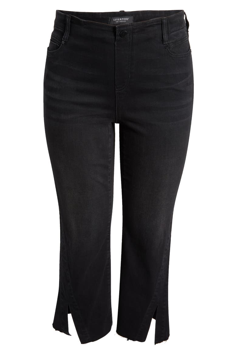 Gia Glider Pull-On Twisted Raw Hem Crop Flare Jeans, Alternate, color, LOST CREEK