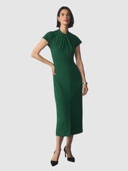 The Fold Rossano Short Sleeve High Neck Dress