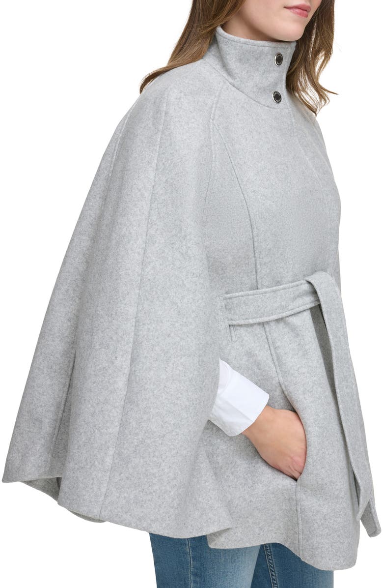 Calvin Klein Belted Faux Wool Cape, Alternate, color,