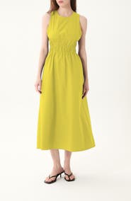 DELUC Turchi Smocked Sleeveless Maxi Dress