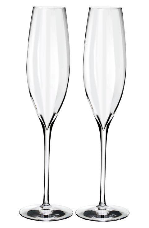 Elegance Optic Classic Set of 2 Lead Crystal Champagne Flutes
