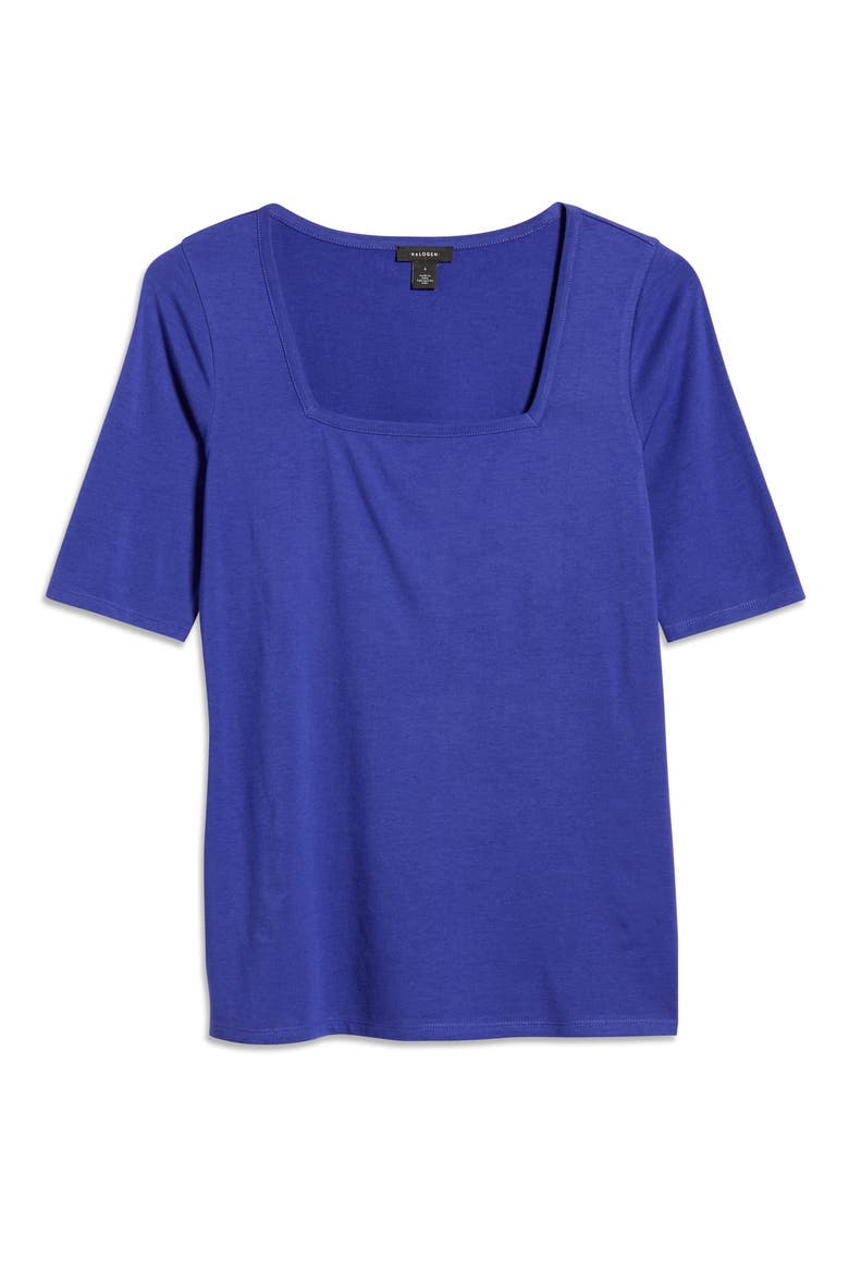 Square Neck Knit Top, Alternate, color, BLUE SPECTRUM