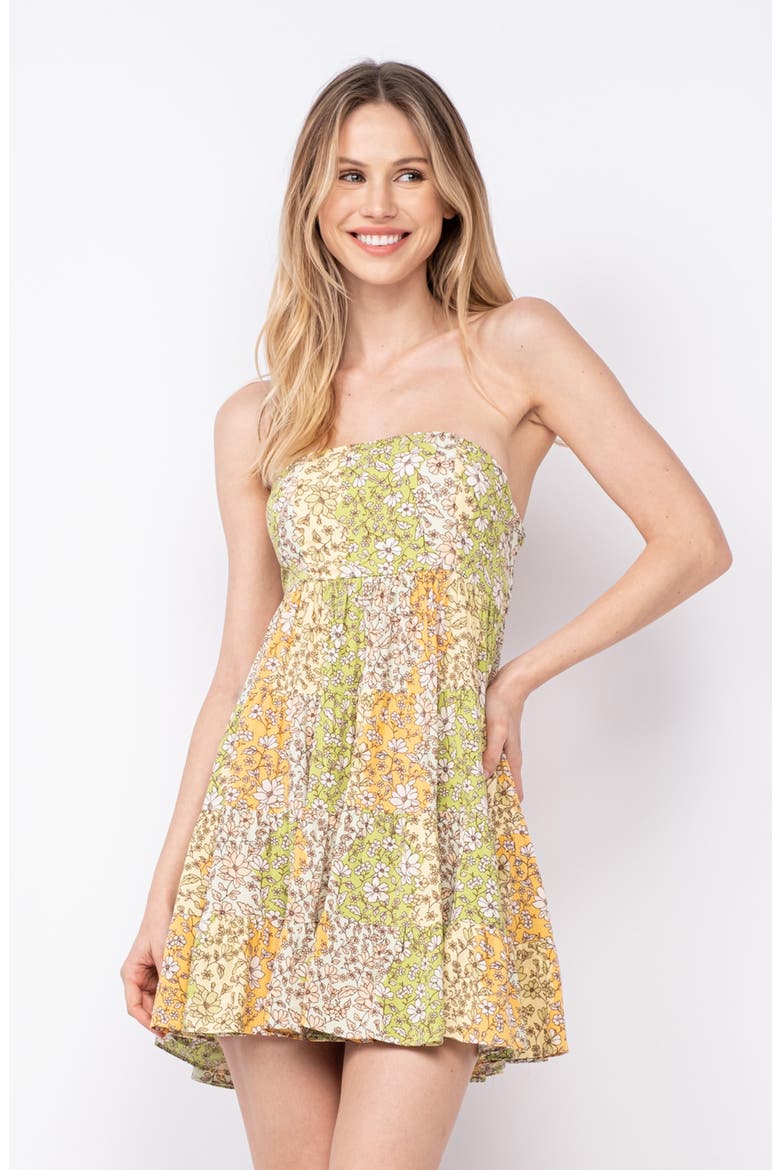 Floral Tube Minidress, Alternate, color, GREEN