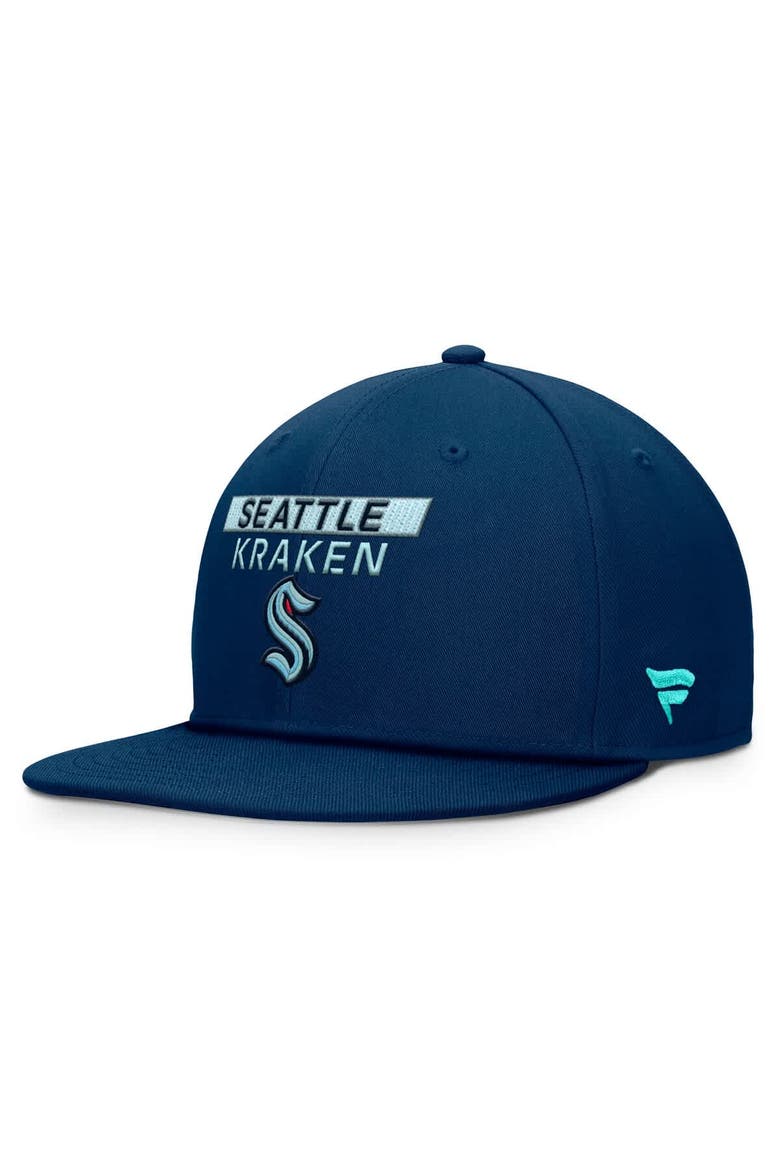 Men's Fanatics Deep Sea Blue Seattle Kraken Authentic Pro Prime Snapback Hat, Main, color, Navy