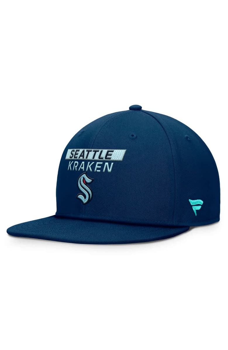 FANATICS Men's Fanatics Deep Sea Blue Seattle Kraken Authentic Pro Prime Snapback Hat, Main, color, Navy