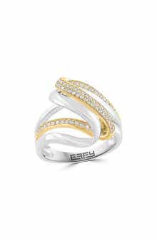 EFFY Two-Tone Pavé Diamond Swirl Ring