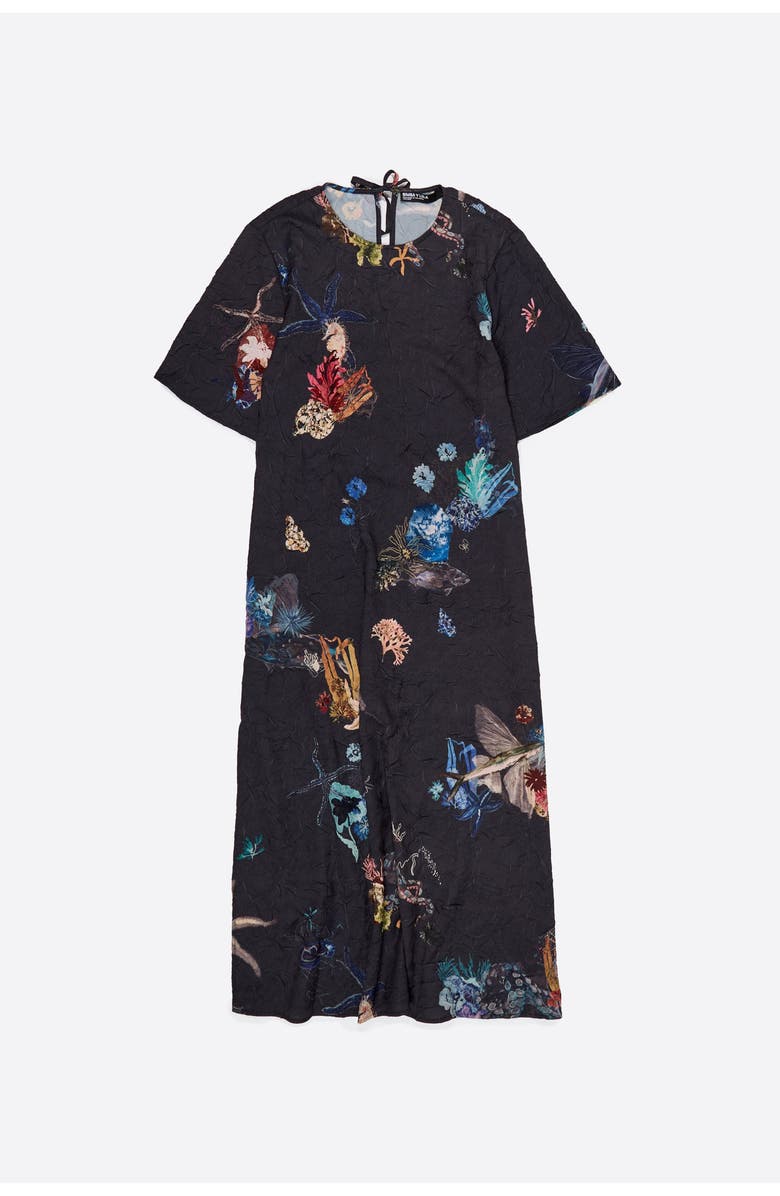 Bimba y Lola Wrinkled Knit Midi Dress, Alternate, color, Seabed Anthracite