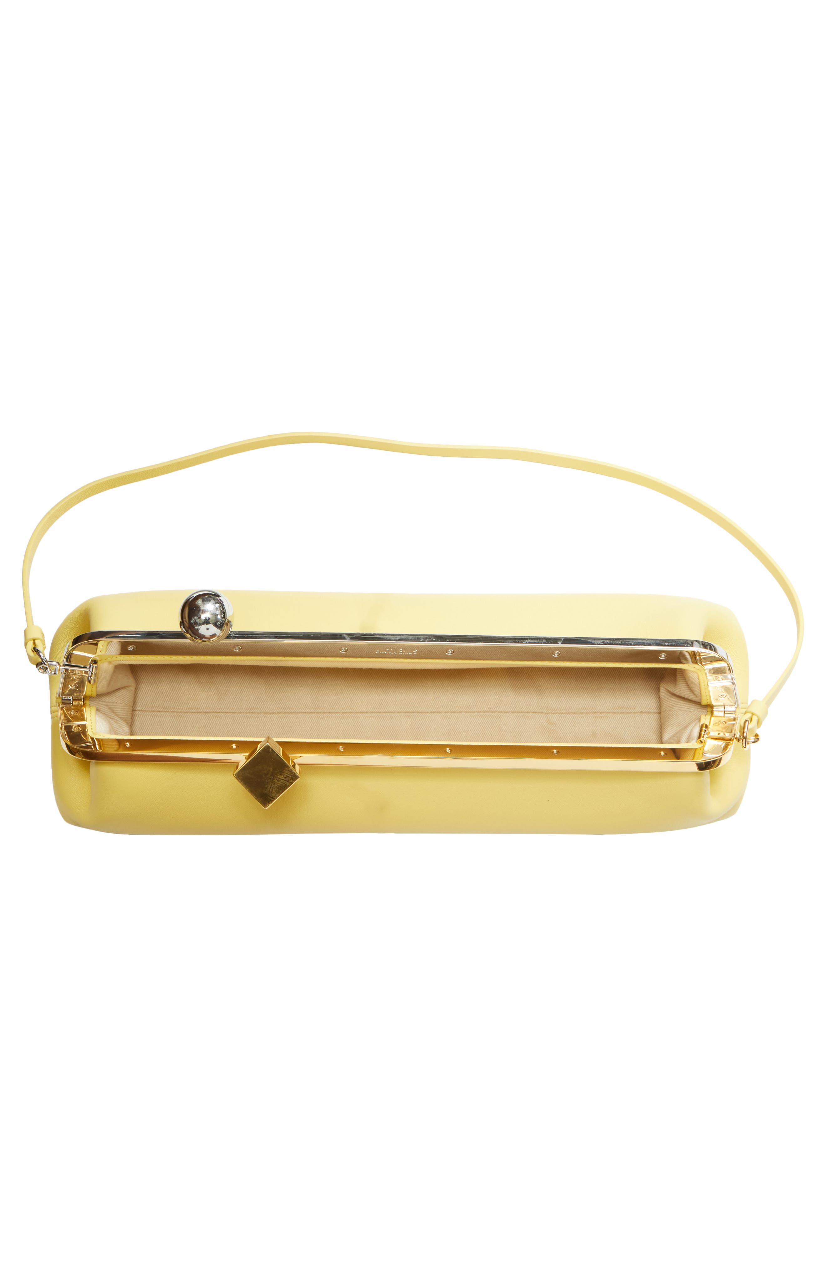 Jacquemus La Pochette Salon Leather Clutch, Alternate, color, Light Yellow 210