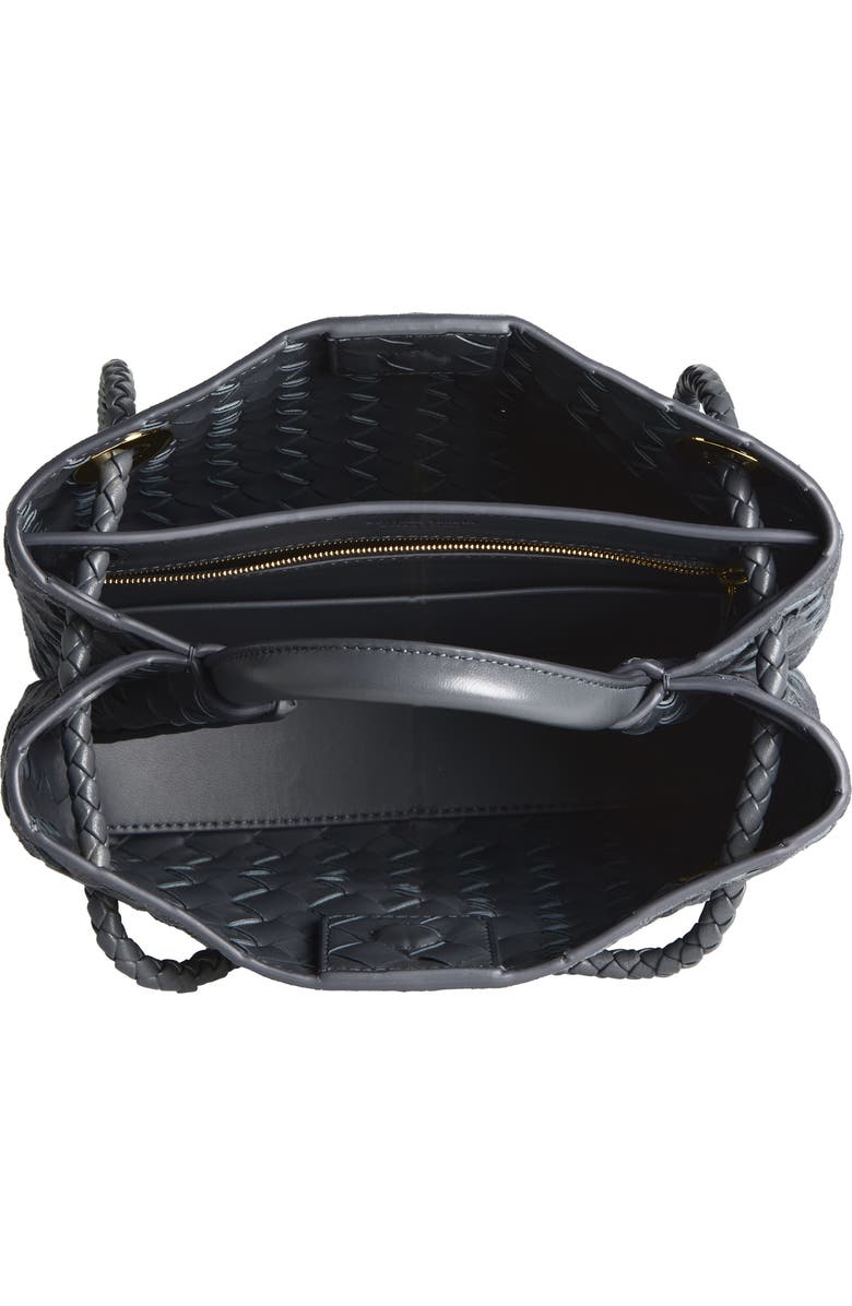 Bottega Veneta Small Andiamo Intrecciato Suede Top Handle Bag, Alternate, color, Cloudy Indigo