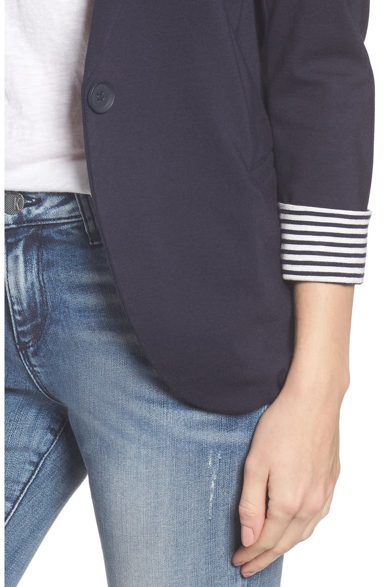Gibson Roll Sleeve Knit Blazer, Alternate, color, NAVY