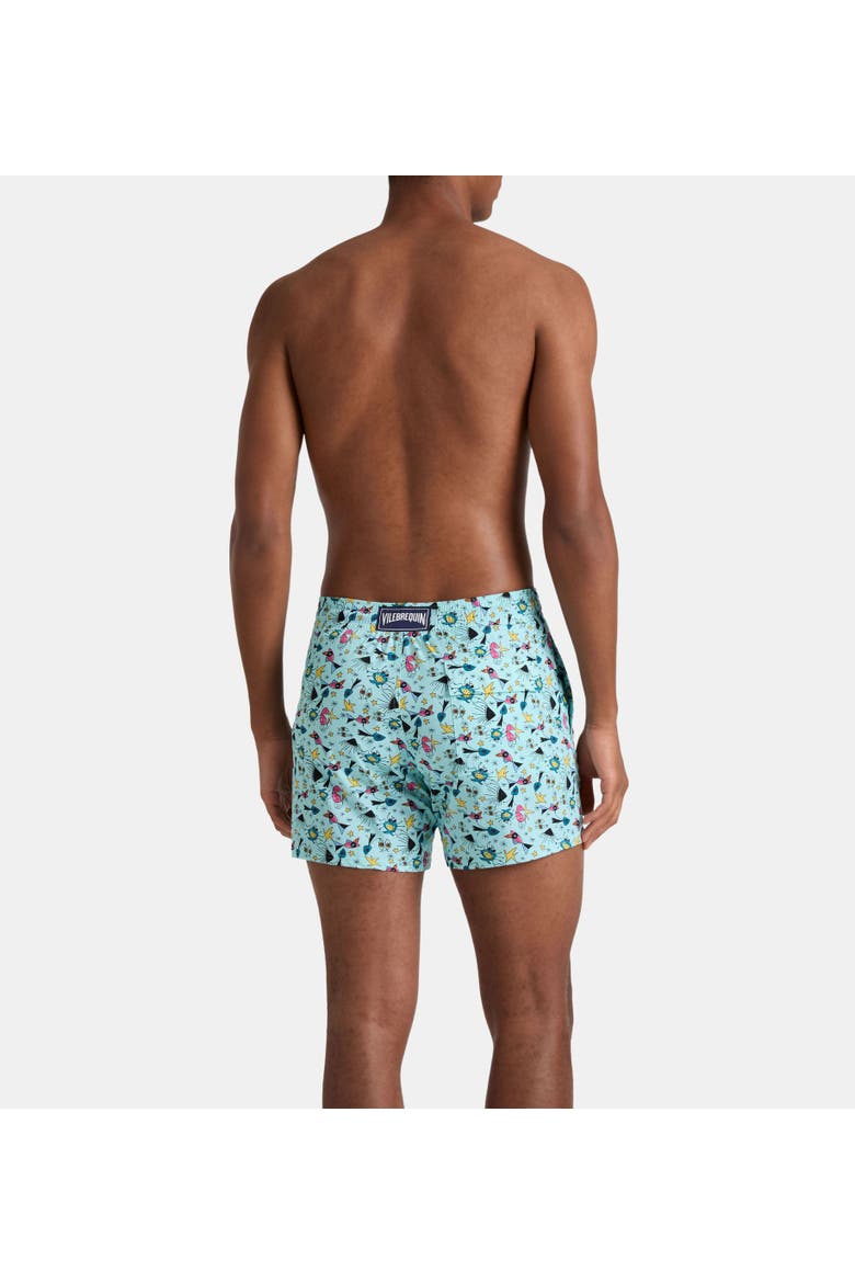 Stretch Short Swim Trunks, Alternate, color, Island Turquoise