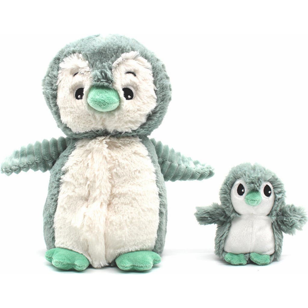 Les Ptipotos Penguin Mom & Her Baby  - Secret Keeper Plush Toy, Eco-Friendly, Soft & Washable in Mint  product