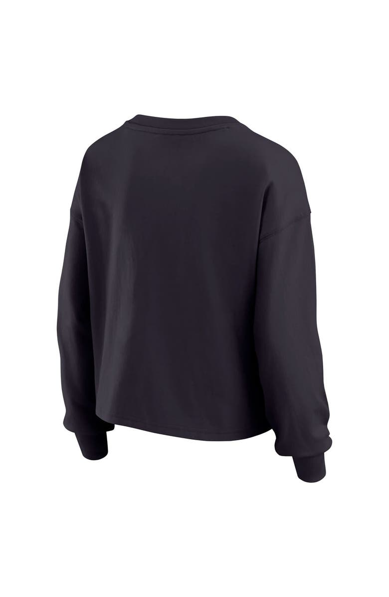 WEAR by Erin Andrews Women's WEAR by Erin Andrews Navy Houston Texans Heavy Rugby Jersey Long Sleeve T-Shirt & Shorts Lounge Set, Alternate, color, 