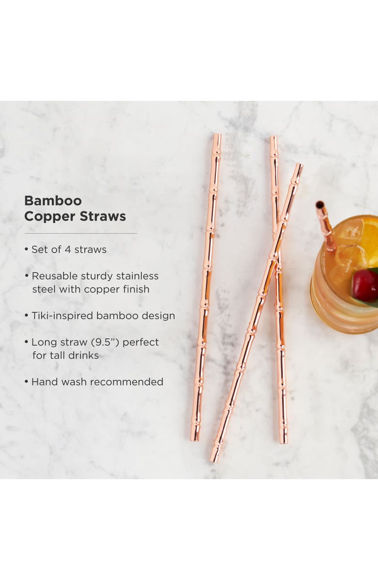 Viski Pacific Wood Straws, Alternate, color, Copper