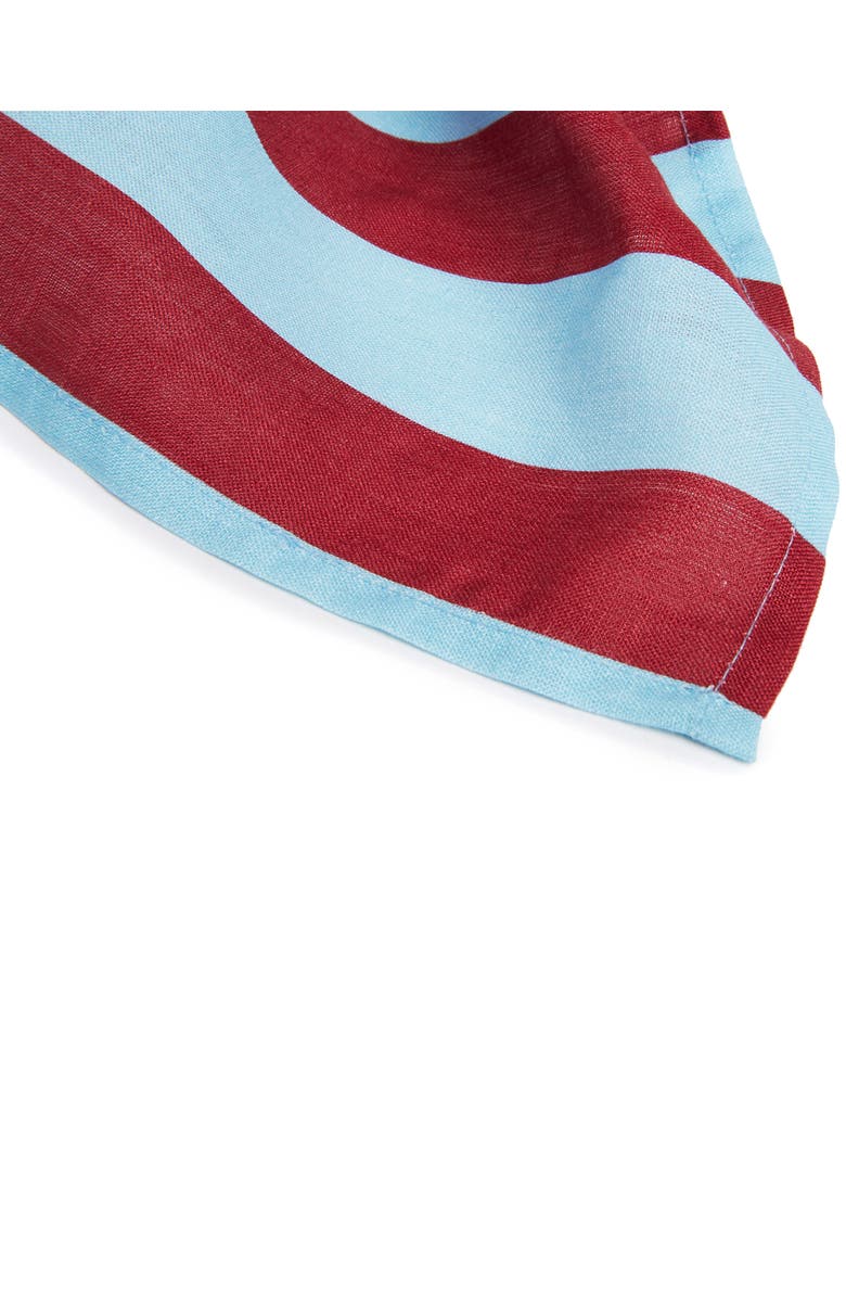 La DoubleJ Large Napkins Set Of 6 (45X45) Riga Bordeaux - Azzurro, Alternate, color, Riga Bordeaux - Azzurro