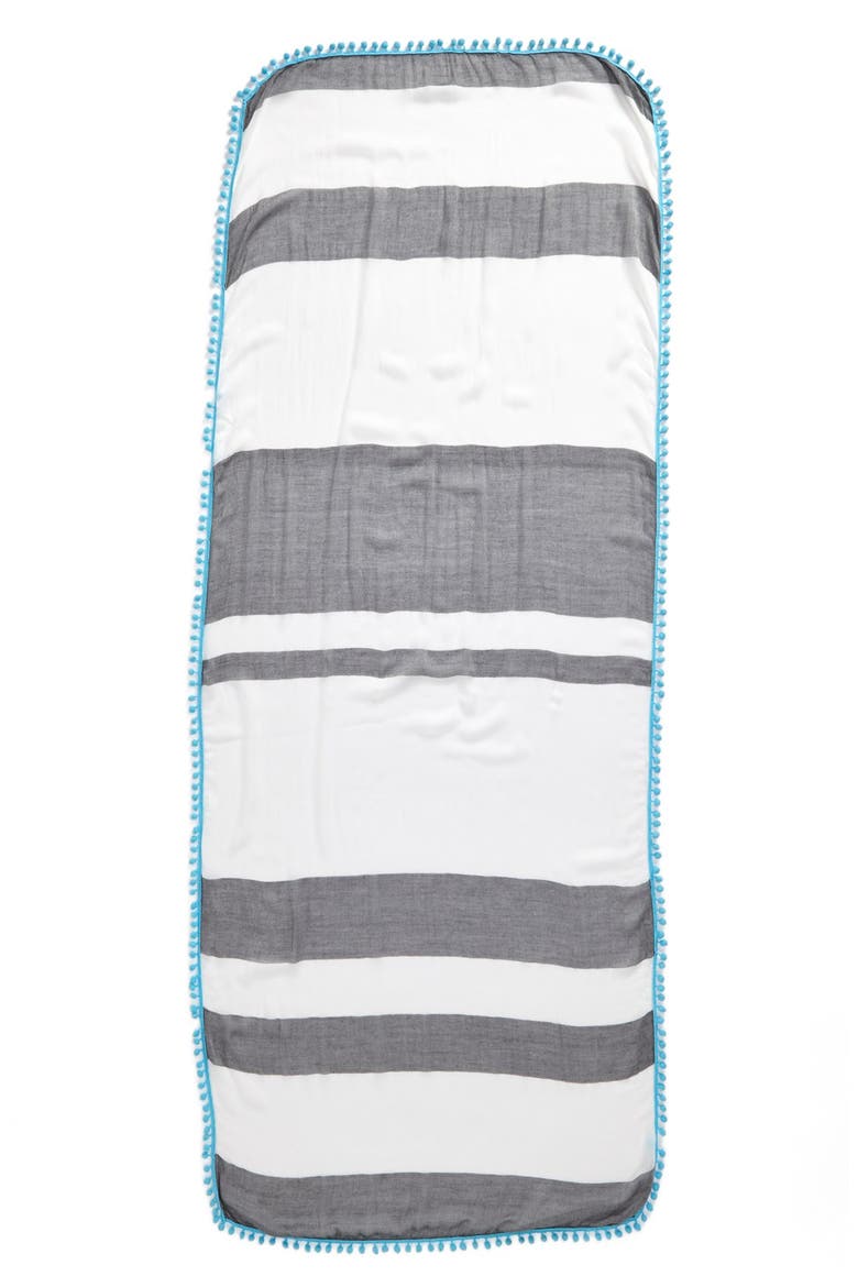 'Wayward Stripe' Scarf, Alternate, color, BLACK/ AQUA