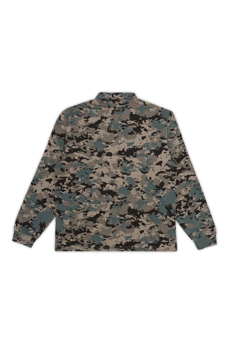 Gunnison Camo Long Sleeve Cotton Zip Polo, Alternate, color, CAMO