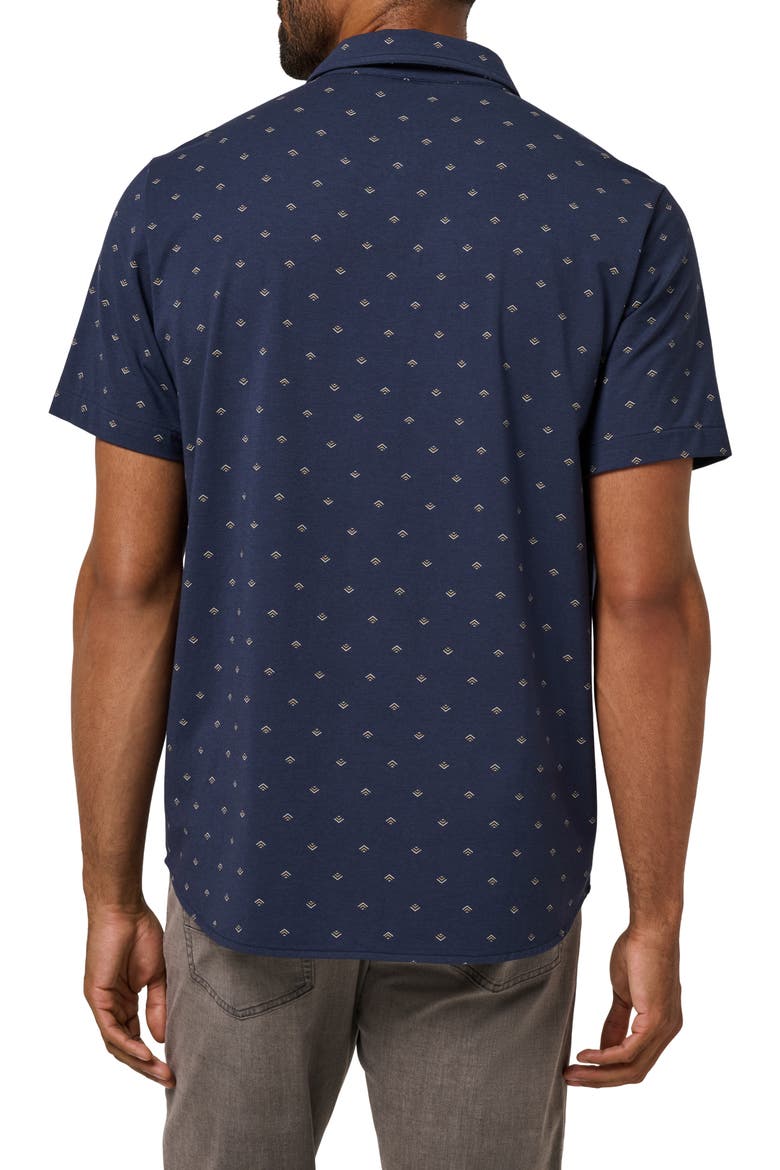 Comfortknit Geo Short Sleeve Button-Up Shirt, Alternate, color, TOTAL ECLIPSE