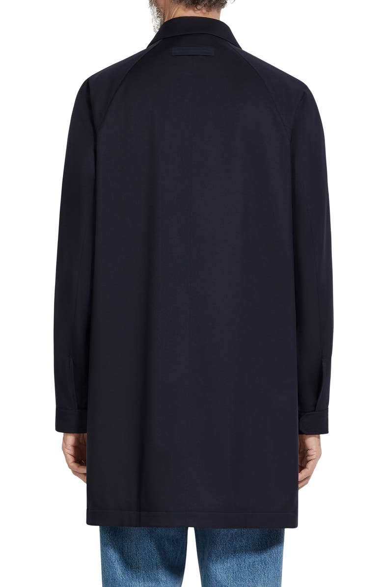 ZEGNA Twill Overcoat, Alternate, color, Nvy Solid