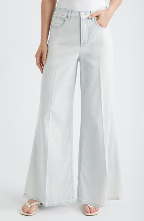 Lightweight High Waist Superwide Jeans (Sea Breeze)
