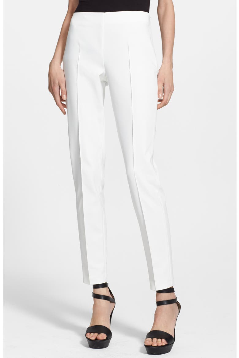 Melissa Slim Techno Cotton Blend Pants, Main, color, OFF WHITE