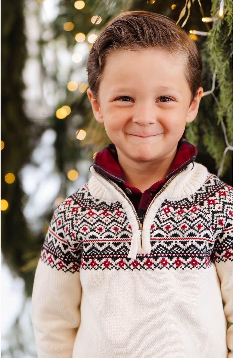 Hope & Henry Boys' Organic Half Zip Ski Sweater, Kids, Alternate, color,