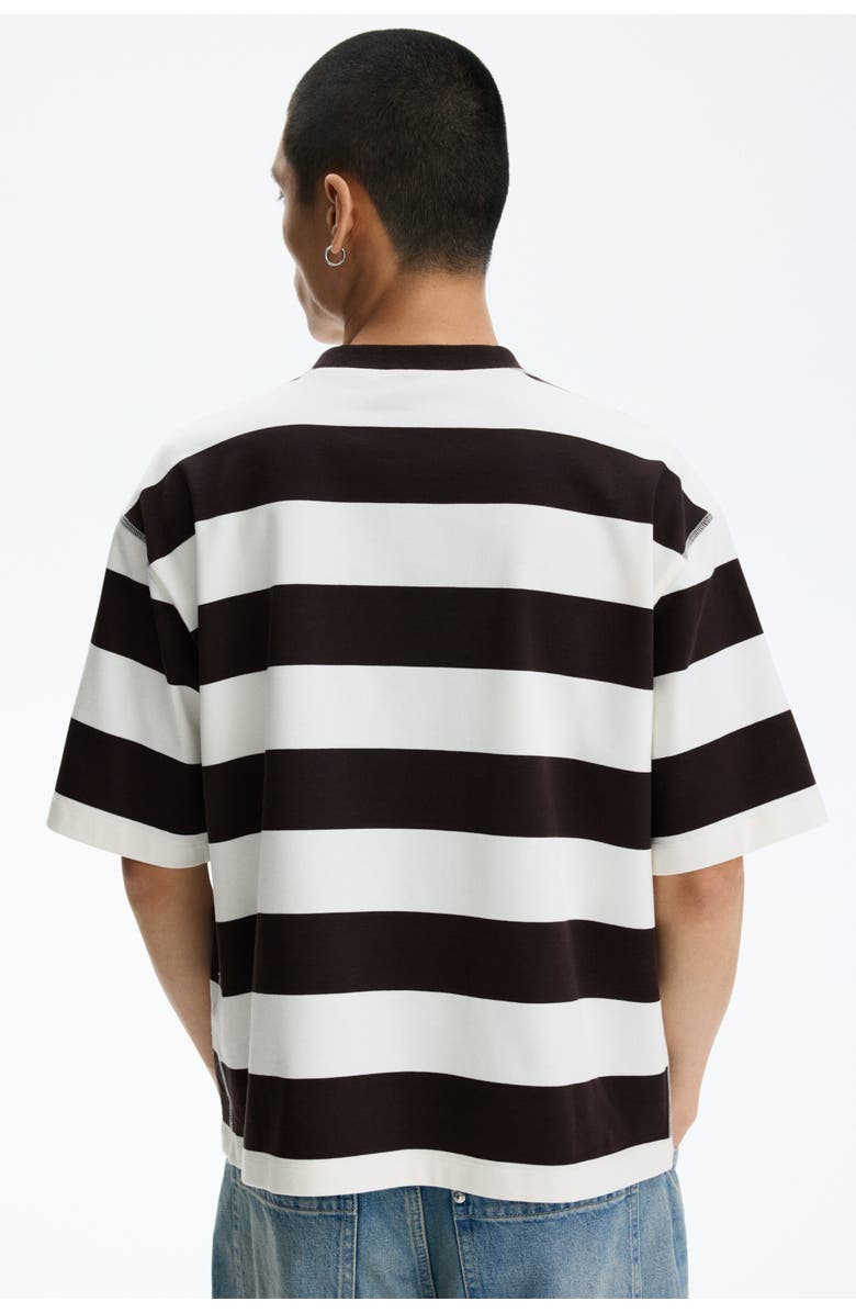 H&M Oversized Fit T-shirt, Alternate, color, Dark Brown/Striped