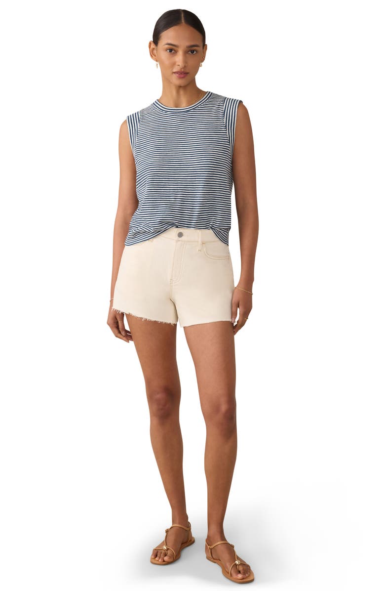 Faherty Sunwashed Stripe Organic Cotton Slub Muscle Tank, Alternate, color, Titan Stripe