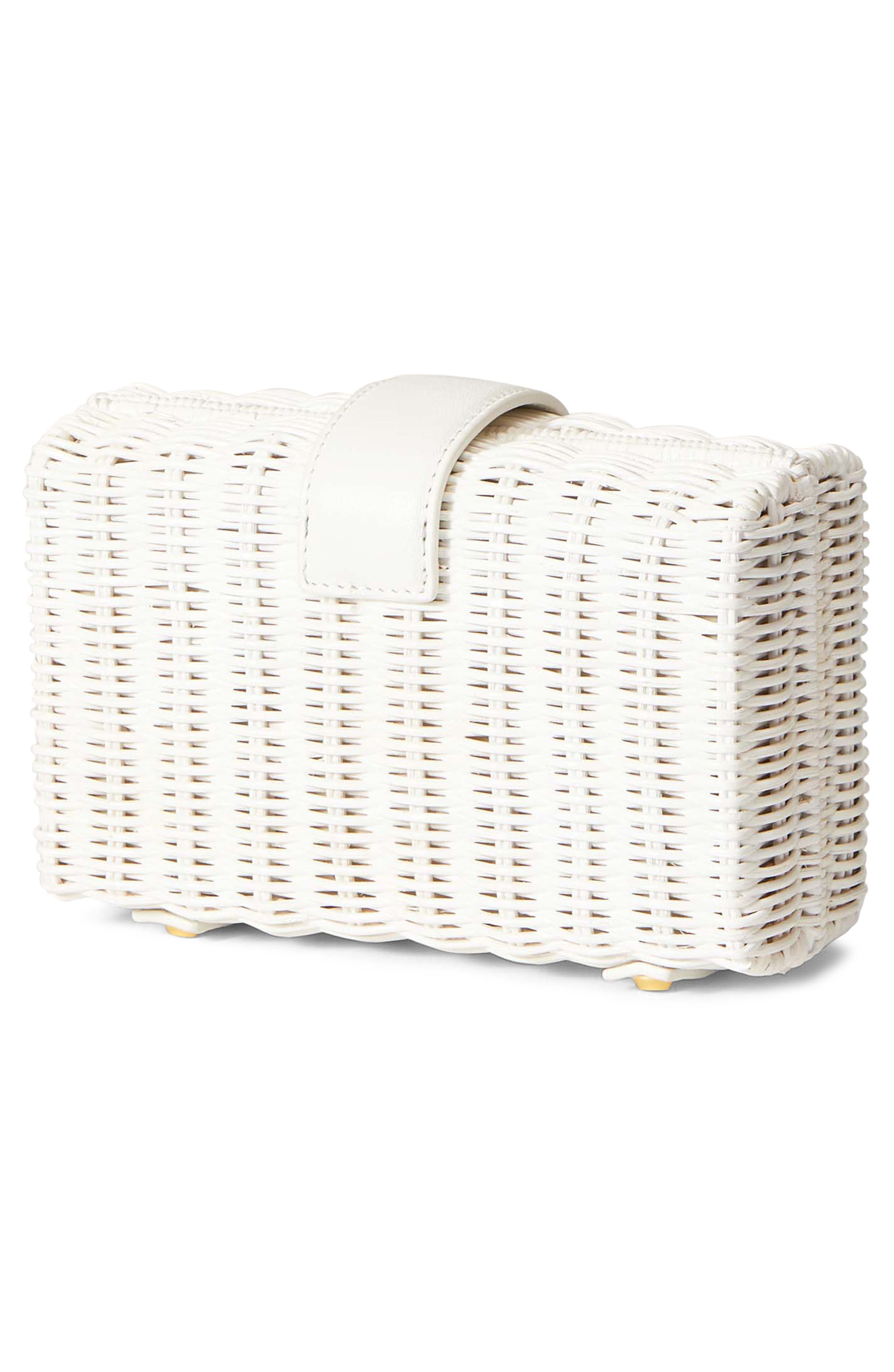 Veronica Beard Lock Rattan Box Clutch, Alternate, color, 