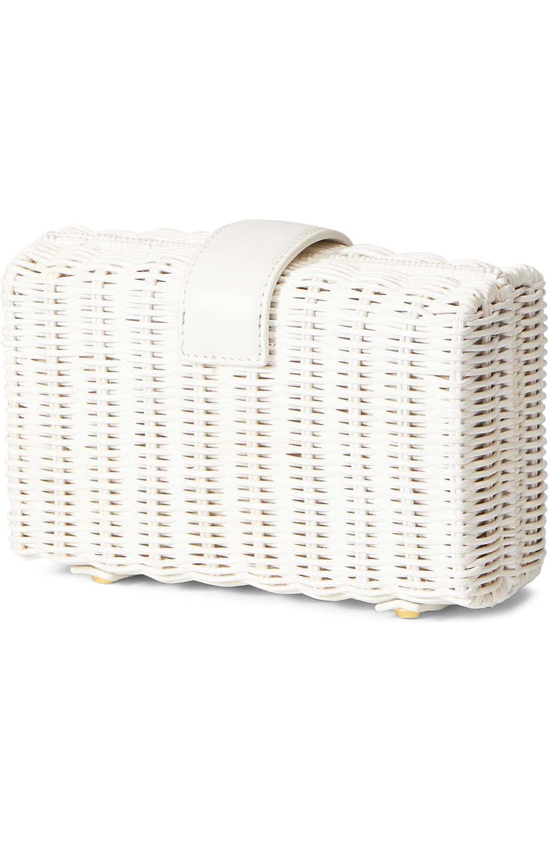 Veronica Beard Lock Rattan Box Clutch, Alternate, color,