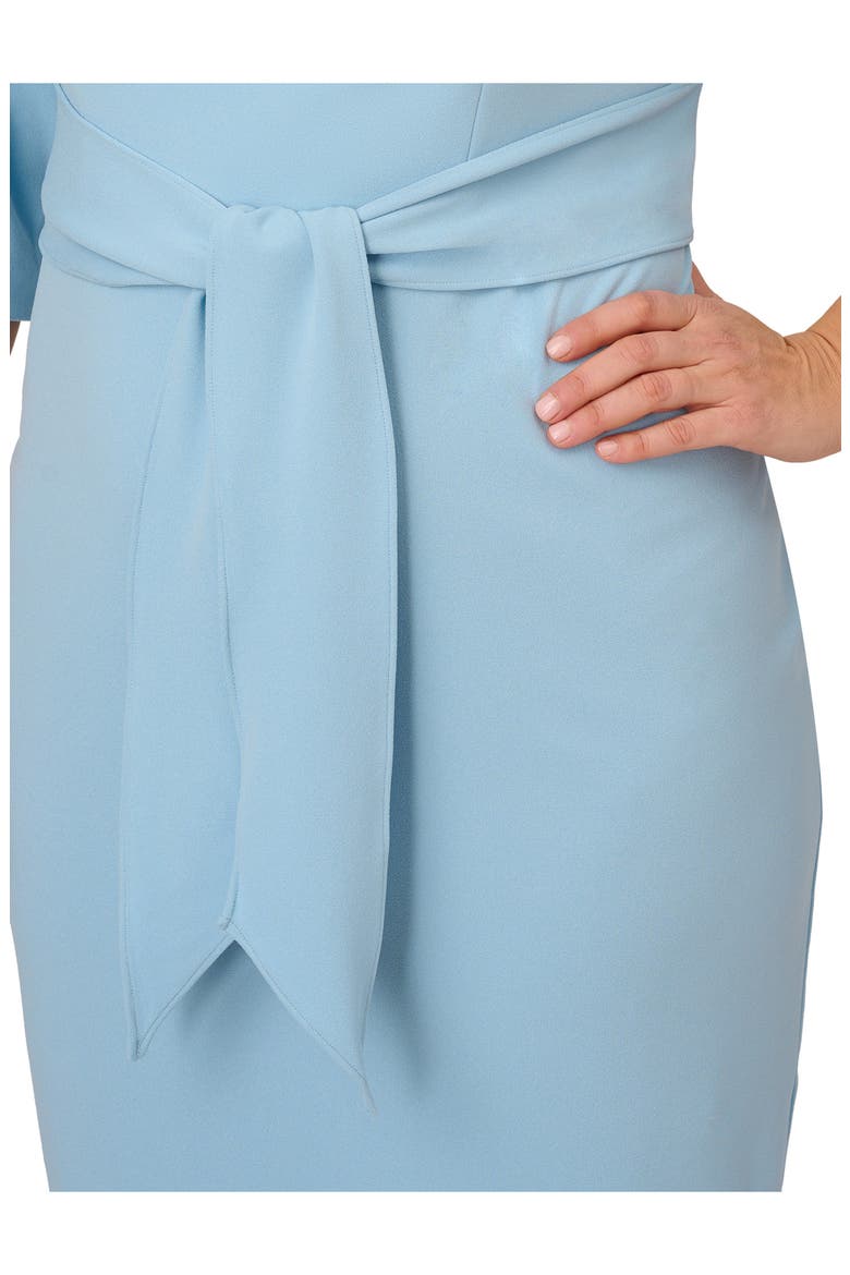 Tie Waist Crepe Dress, Alternate, color, BLUE MIST