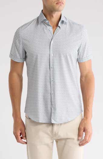 SOUL OF LONDON Microfiber Short Sleeve Button-Up Shirt