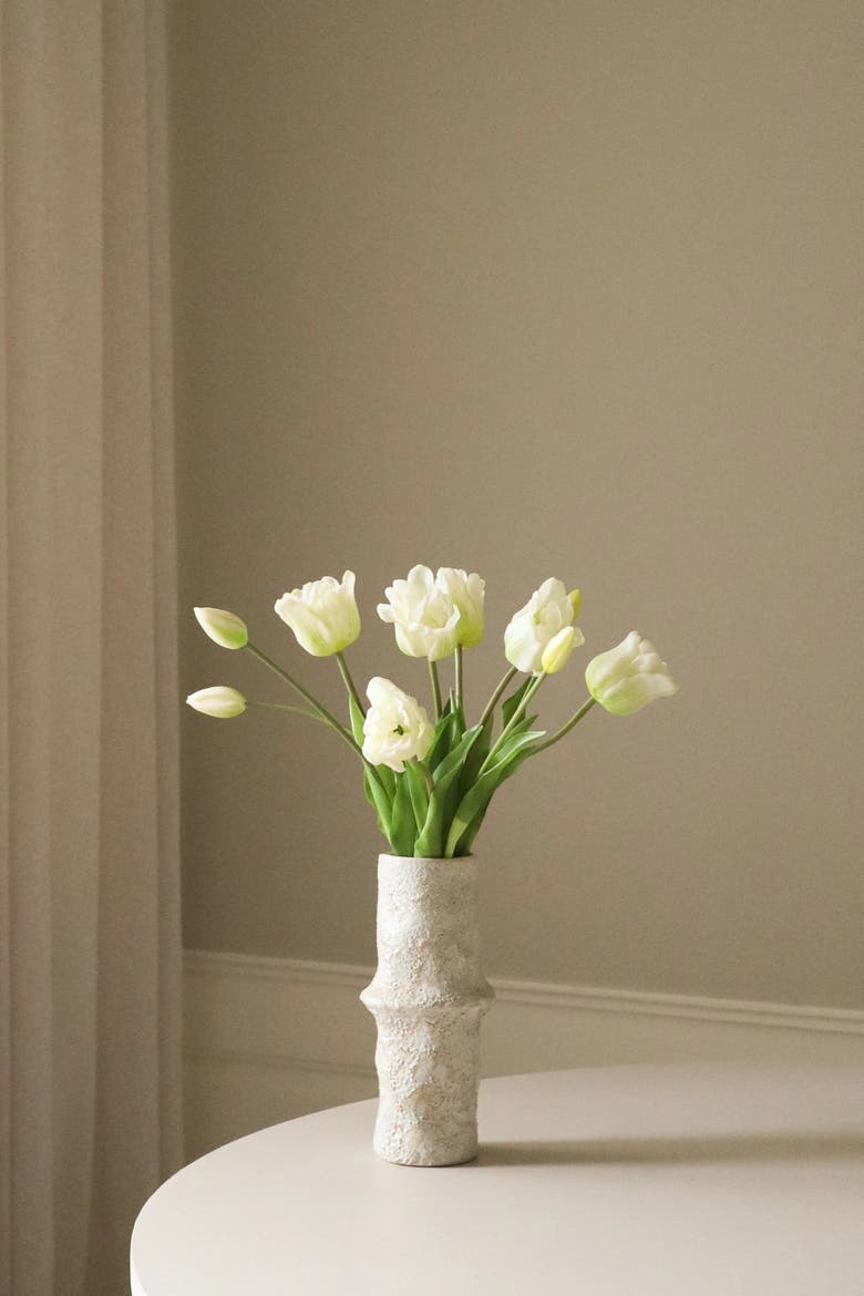 White Triumph Tulip Bouquet, Alternate, color, White