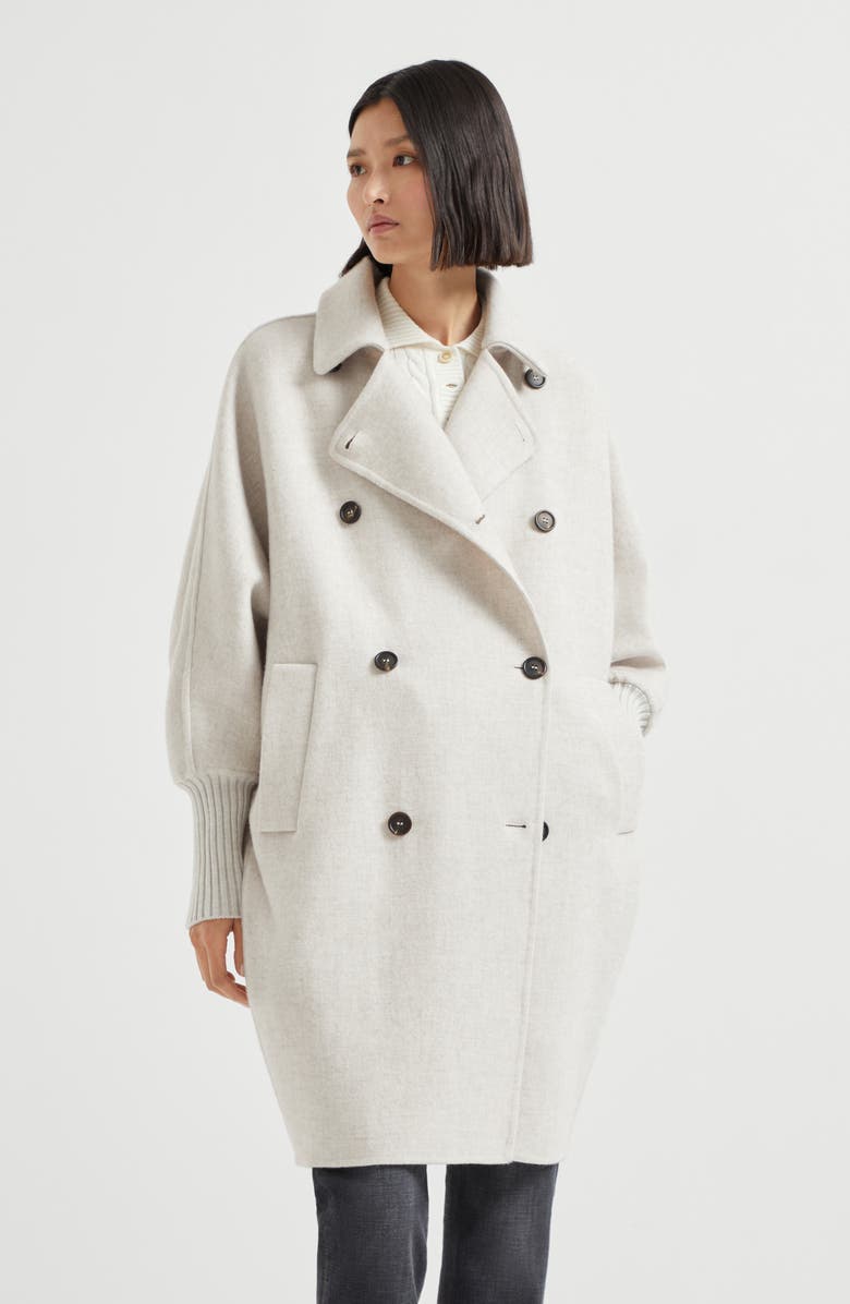 Brunello Cucinelli Hand-crafted coat, Alternate, color, Cool Beige