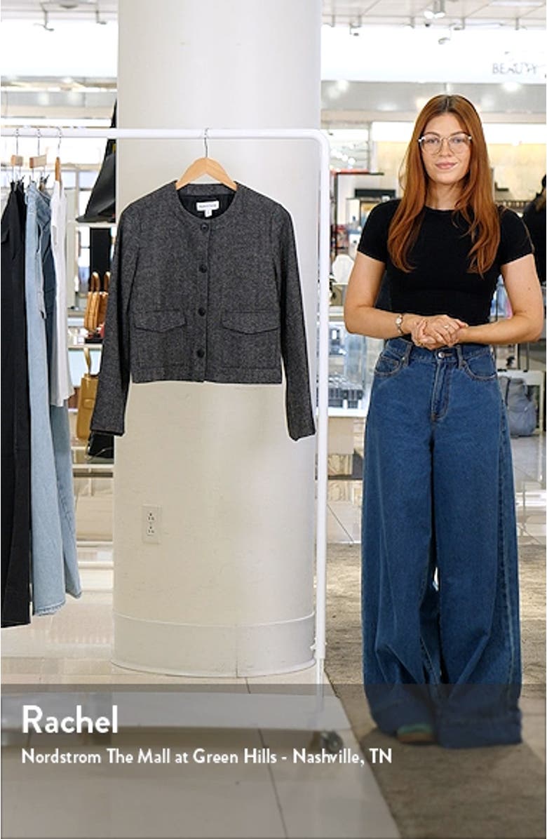 Collarless Herringbone Jacket, sales video thumbnail