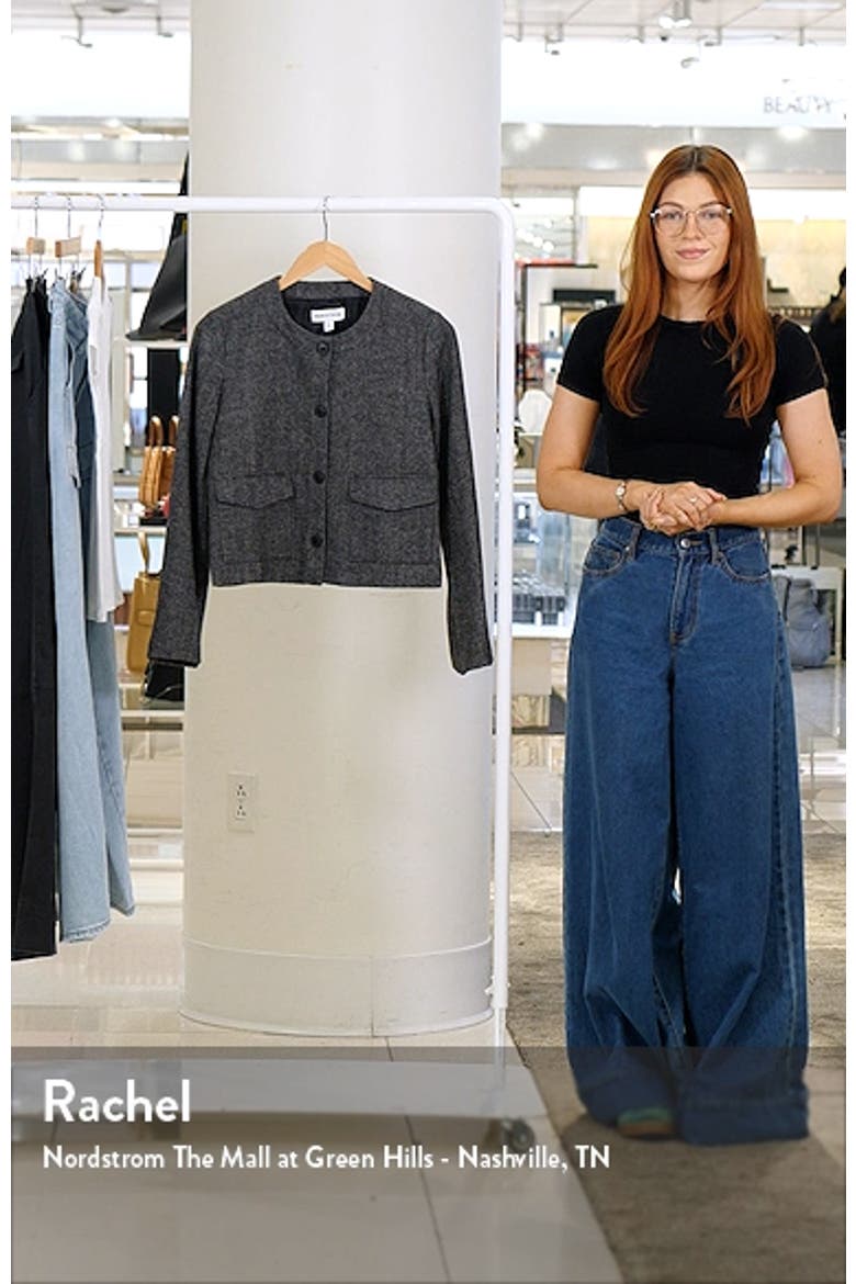 Collarless Herringbone Jacket video