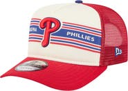 New Era Men's New Era Cream/Red Philadelphia Phillies Banner A-Frame 9FIFTY Trucker Snapback Hat