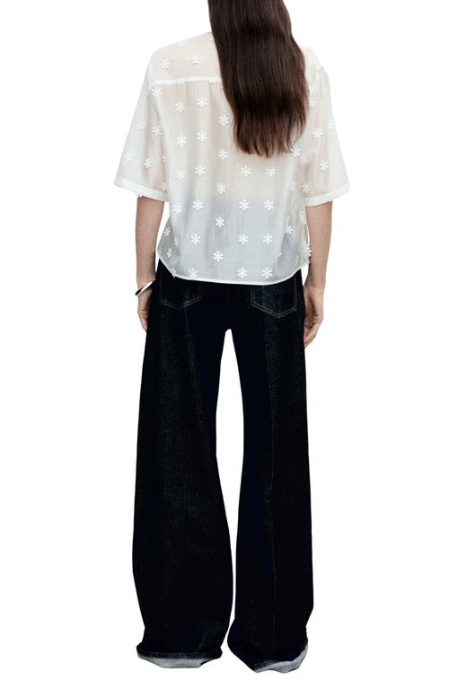 Shop Mango Semisheer Polo In White