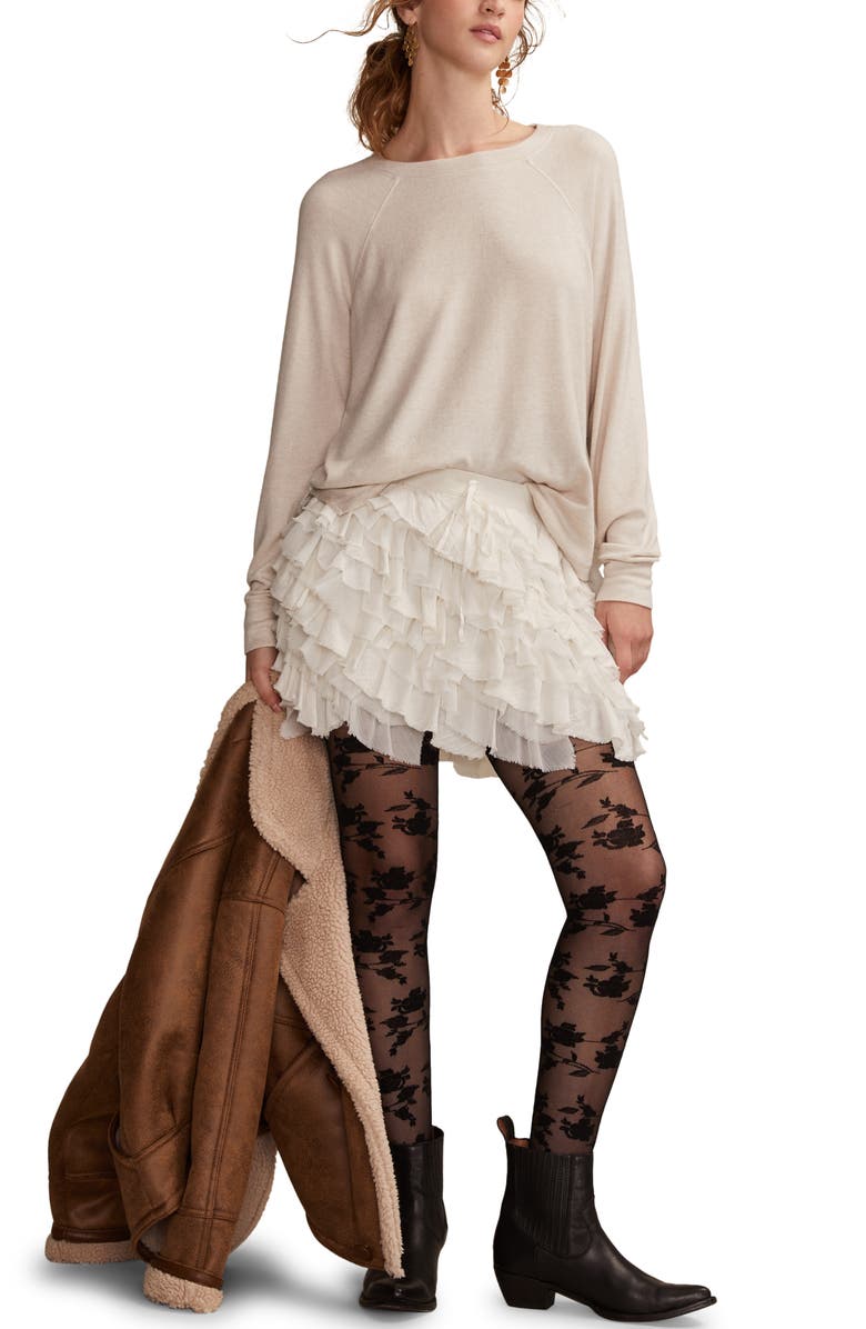 Lucky Brand Long Sleeve Crewneck T-Shirt, Alternate, color, Straw Heather Beige