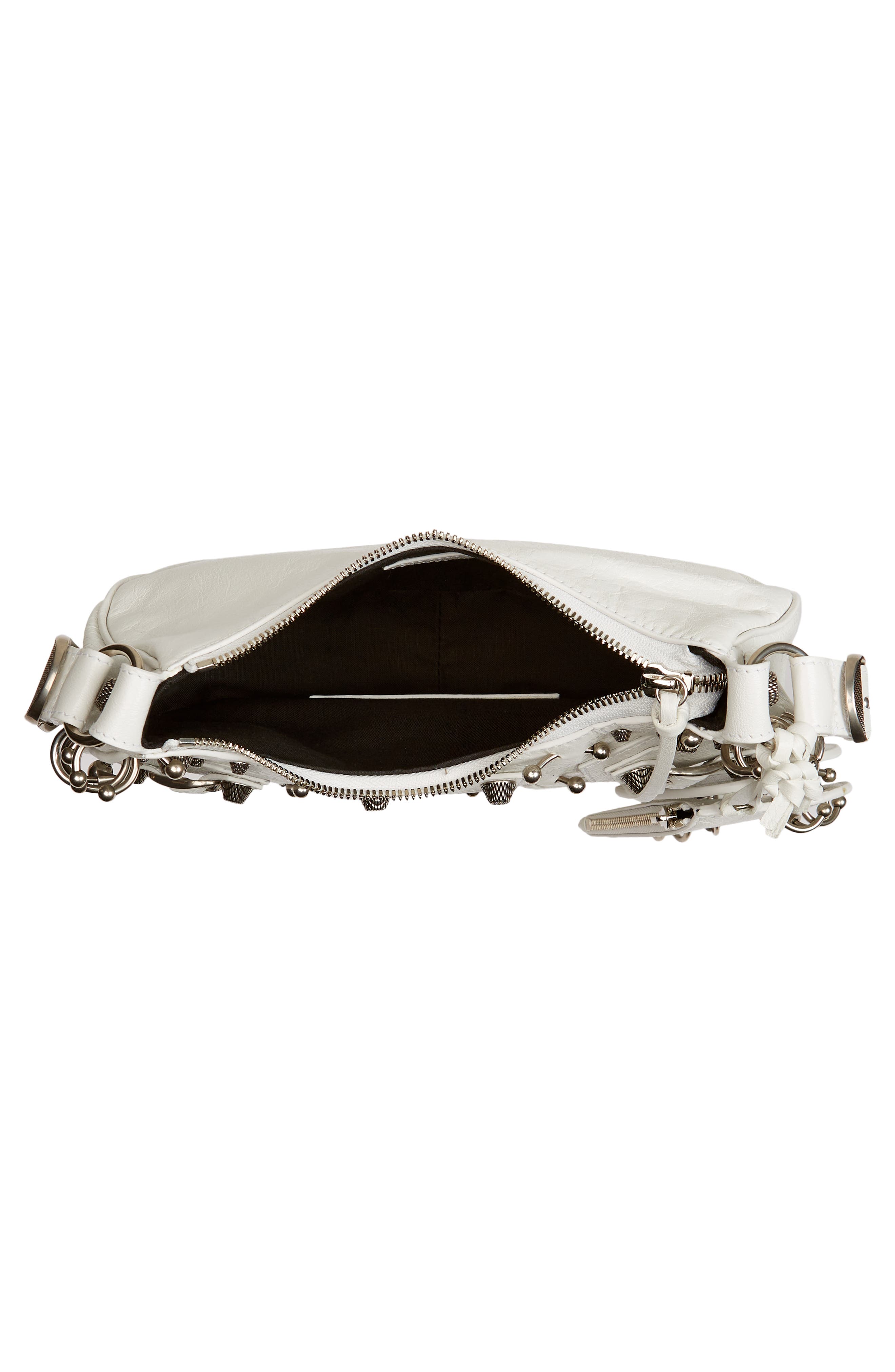 Extra Small Cagole Leather Shoulder Bag, Alternate, color, OPTIC WHITE