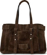 AllSaints Ursa Suede East/West Leather Tote