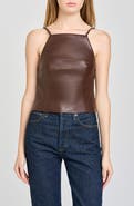 WAYF Veronica Faux Leather Camisole
