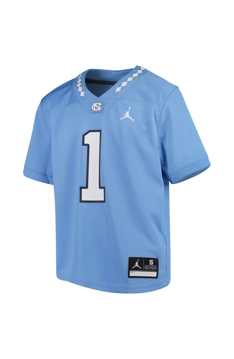 Jordan Brand Youth Jordan Brand #1 Carolina Blue North Carolina Tar Heels Team Replica Football Jersey, Alternate, color, Light Blue