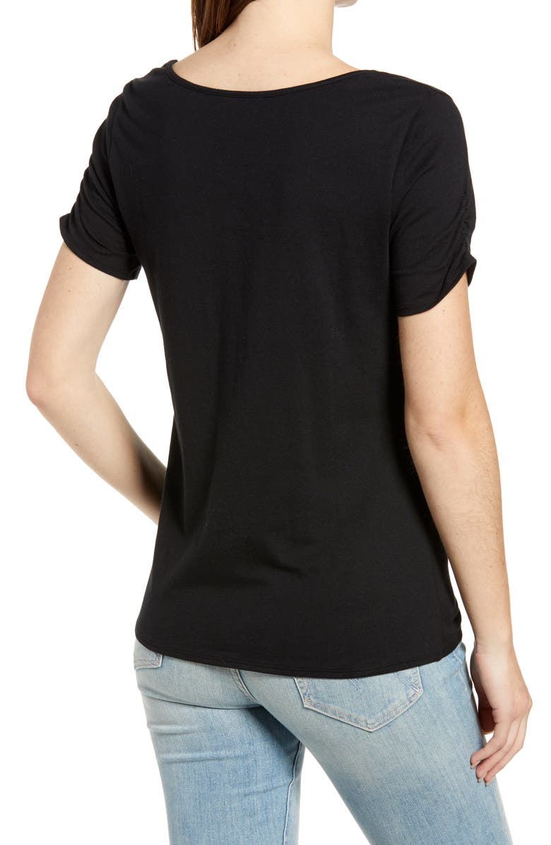 Caslon<sup>®</sup> Ruched Knit T-Shirt, Alternate, color, 
