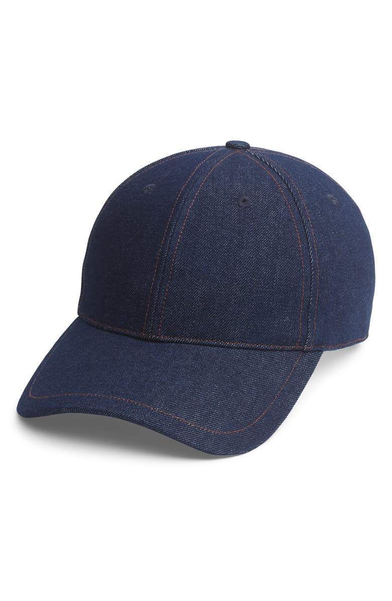 rag & bone Harlow Twill Baseball Cap, Main, color, Mid Denim