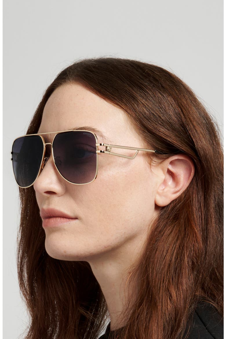 63mm Oversize Square Sunglasses, Alternate, color, ROSE GOLD/ DARK GREY SF
